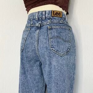 31" Waist Vintage Lee High Rise Mom Jeans Medium Wash Western